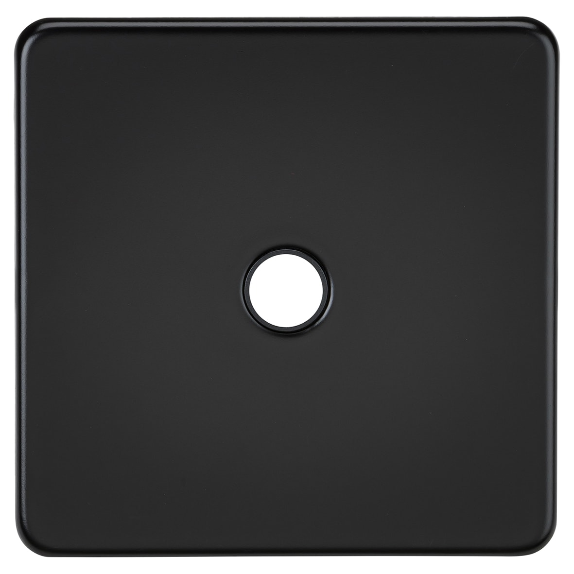 20A Screwless Flat Plate Flex Outlet Plate - Matt Black