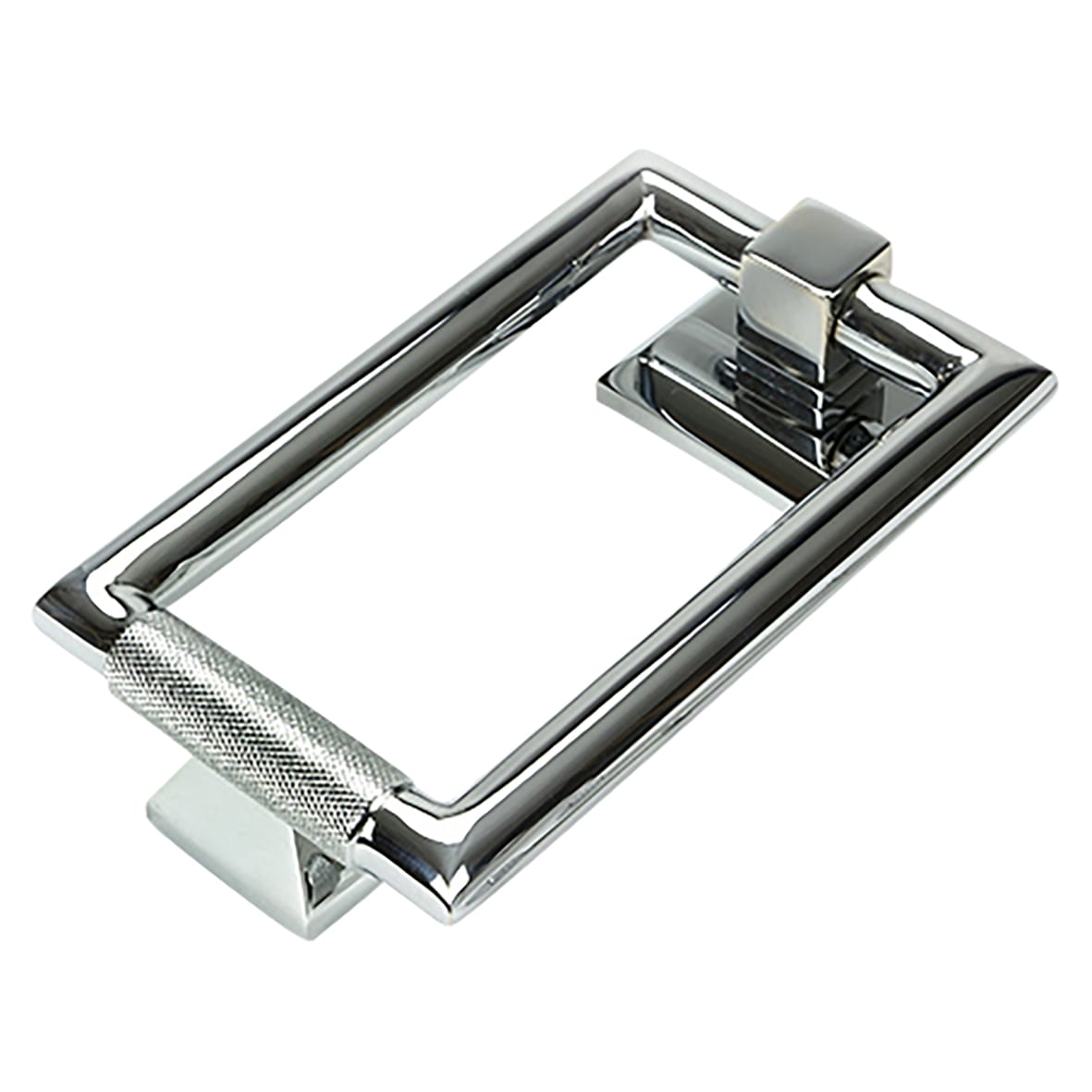 Brompton Rectangular Knurled Door Knocker - Polished Chrome - 145 x 90mm