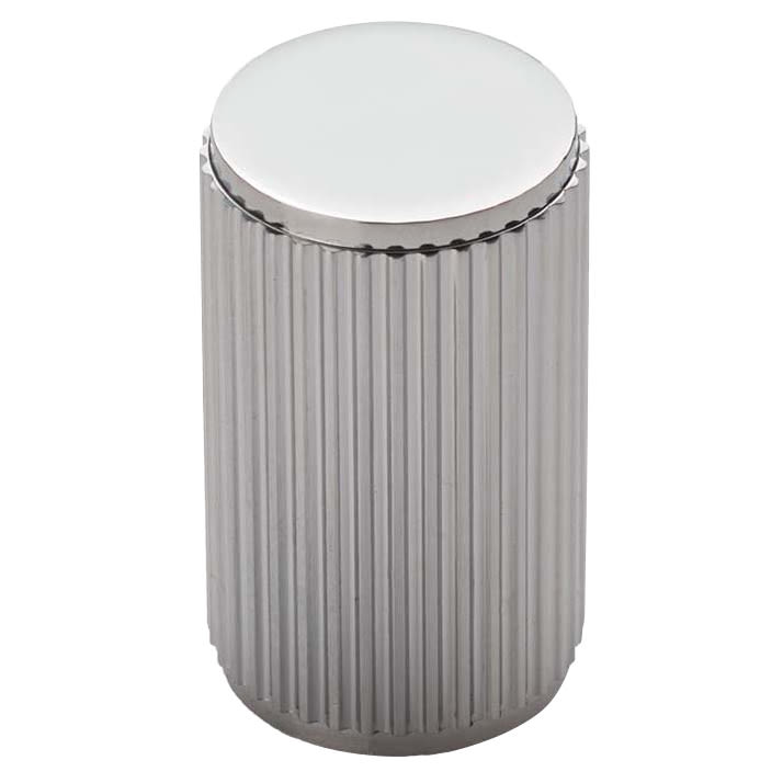 Lines Cylinder Cabinet Knob - 18mm Diameter - Polished Chrome