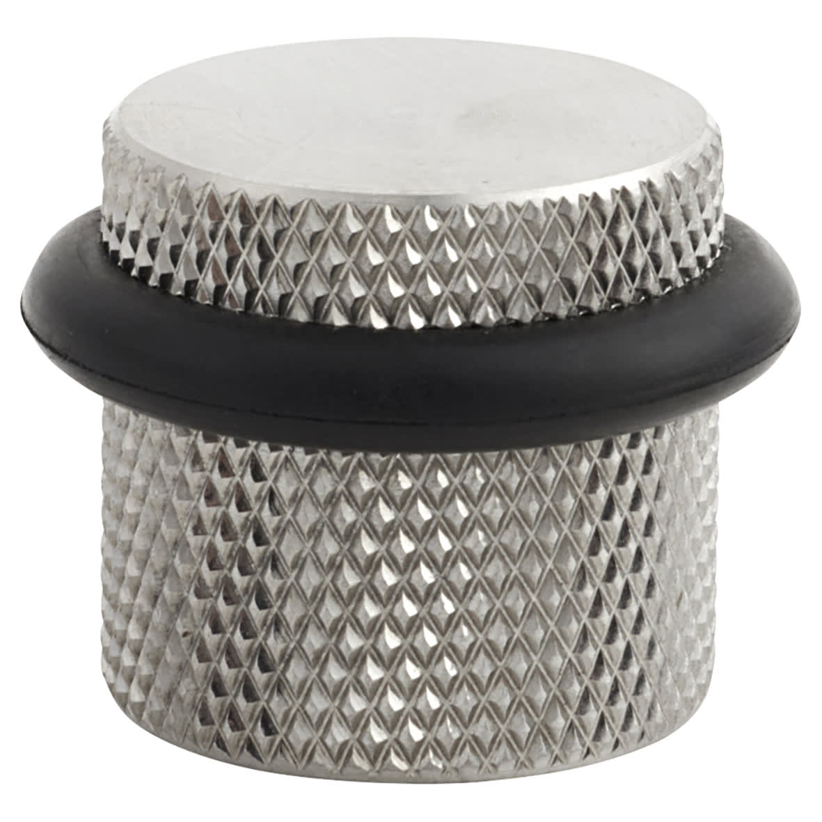 Knurled Floor Door Stop - 22 x 22mm - Satin Stainless Steel