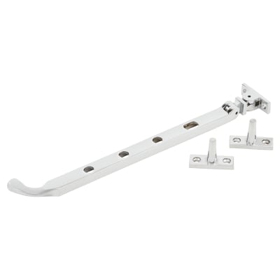 Bulb End Casement Window Stay - 10"/250mm Length - Polished Chrome