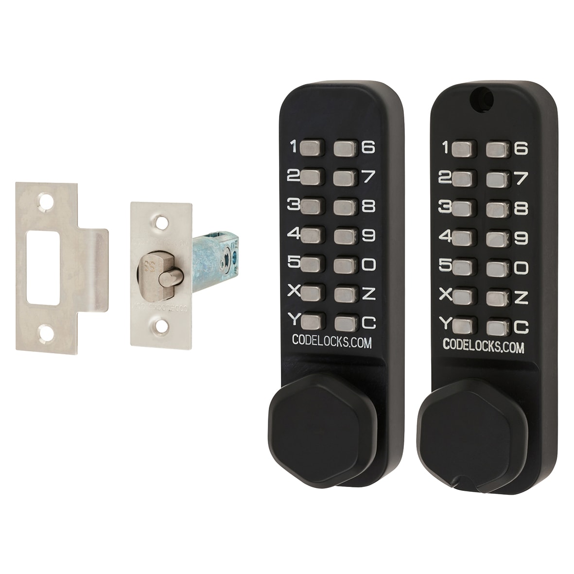 External Marine Grade Push Button Code Back to Back Lock and Latch - Black