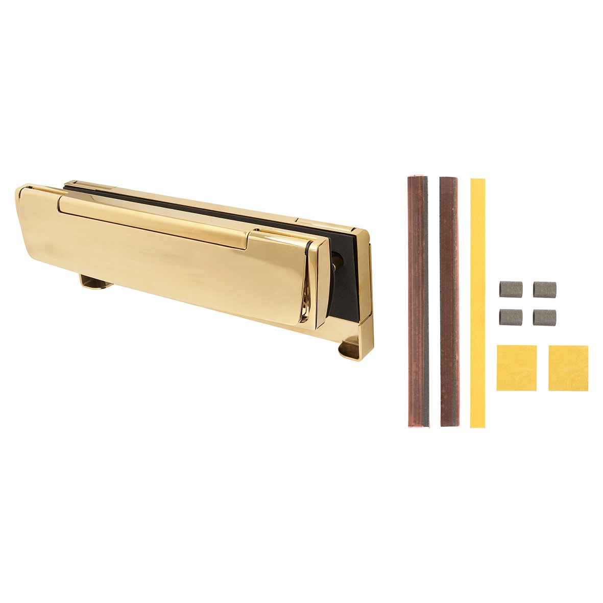 AR708HS Fire Rated Security Letter Plate - 310 x 21mm - Polished Brass