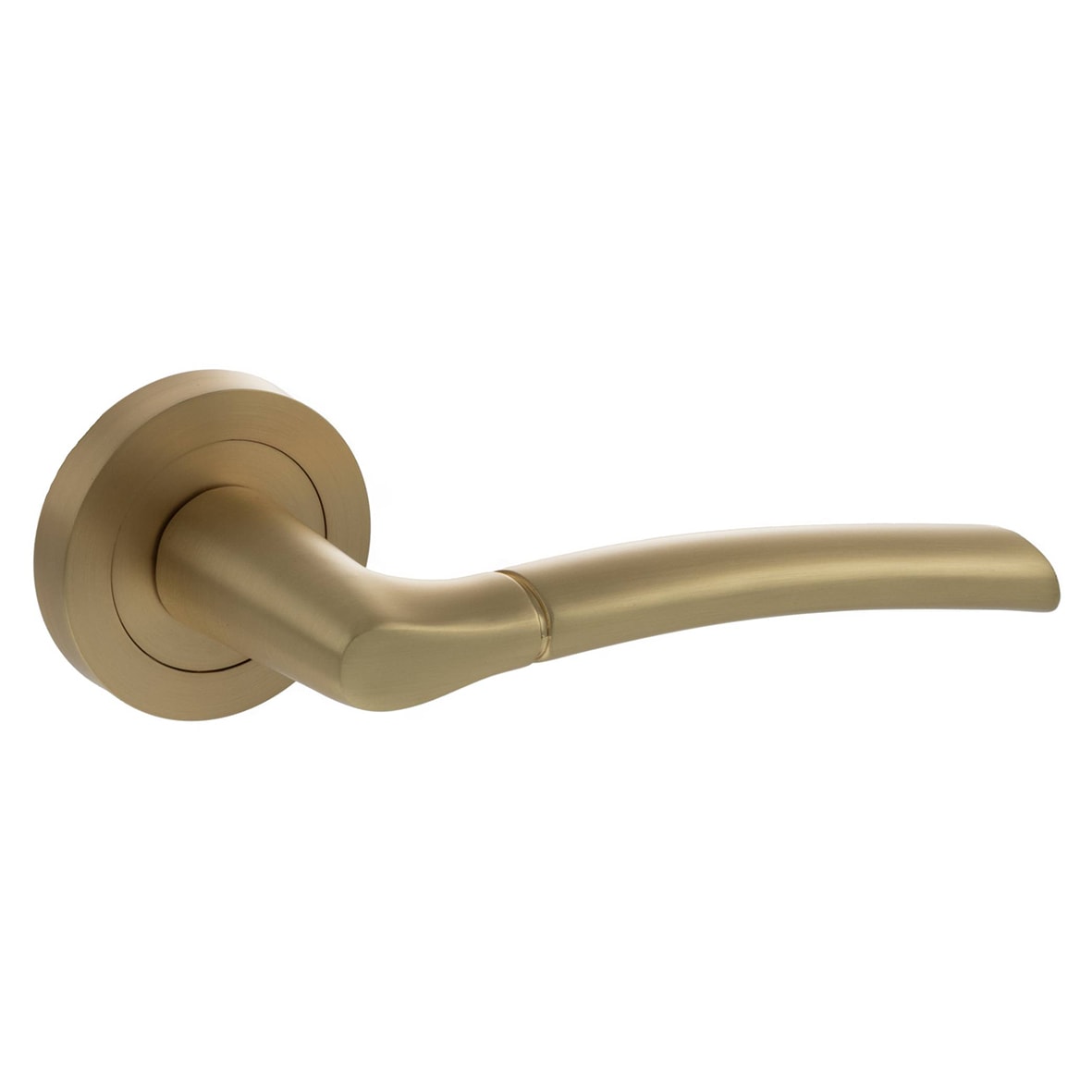 Status Indiana Door Handle on Rose - Satin Brass
