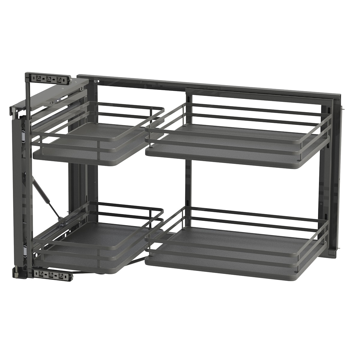 Titane Mec Corner Pull Out Organiser - Cabinet Width 864 - 964mm - Anthracite Grey