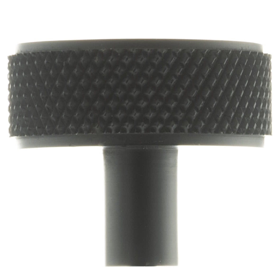 Millhouse Brass Hargreaves Knurled Round Cabinet Knob - 35mm Diameter - Matt Black