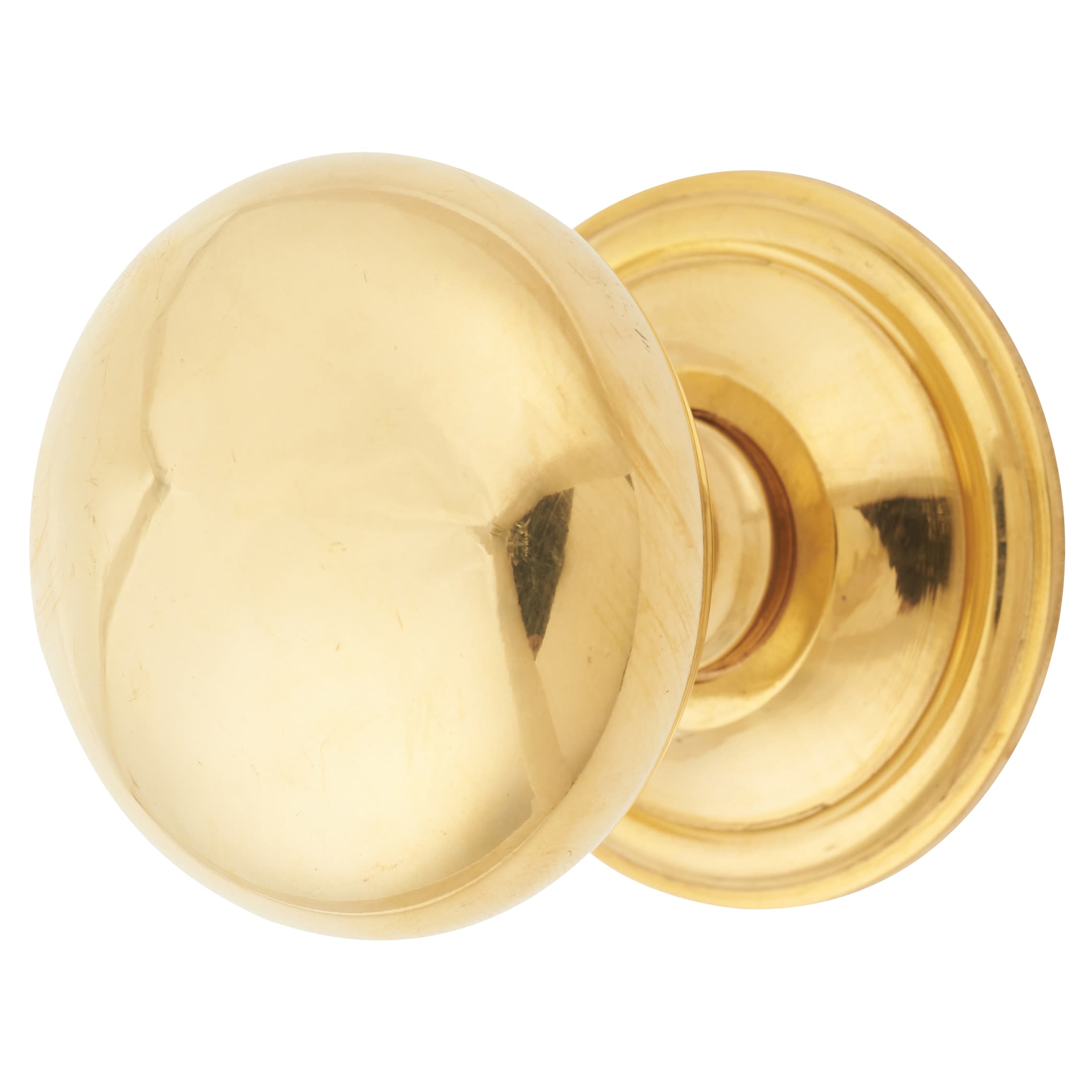 Mushroom Round Cabinet Knob - 38mm Diameter - Polished Brass