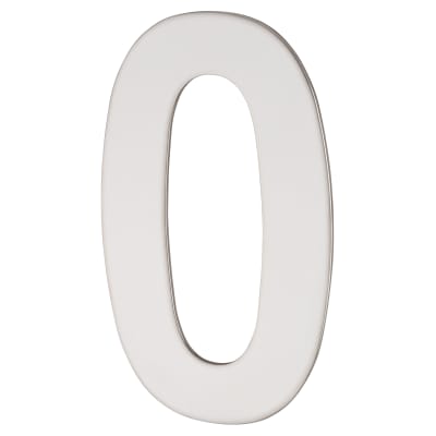 100mm Concealed Screw Fix Door Numeral - 0 - Polished Stainless Steel