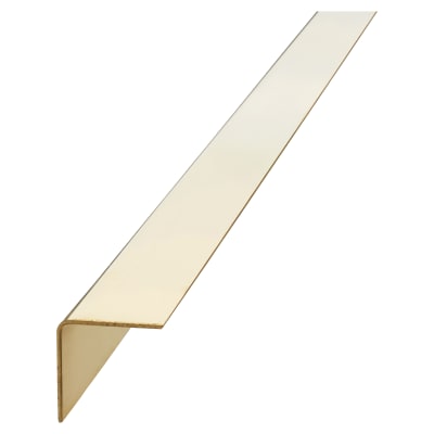 2000mm Solid Brass Angle - Equal Sided - 19 x 19 x 0.91mm - Polished