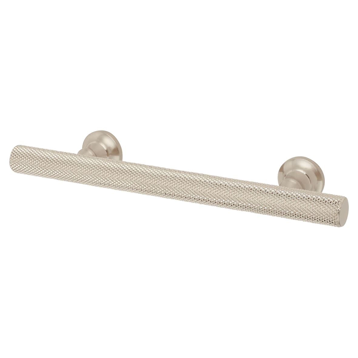 York 12mm Knurled T-Bar Cabinet Pull Handle - 96mm Centres - Satin Nickel