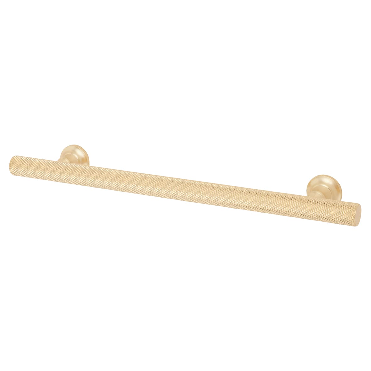 York 12mm Knurled T-Bar Cabinet Pull Handle - 160mm Centres - Satin Brass