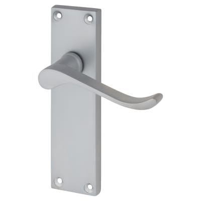 Satin Chrome Budget Scroll Latch Door Handles - Mia Range - 153 x 42mm