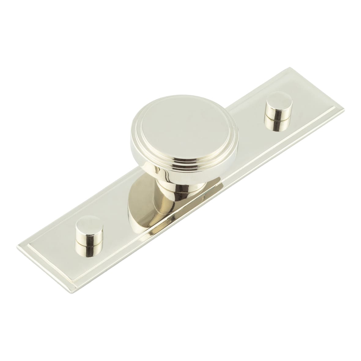 Cropley Stepped Round Cabinet Knob on Stepped Backplate - 40mm Diameter - Polished Nickel