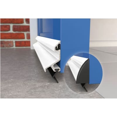 Standard Rain Deflector & Drip Bar - 914mm Length - Inward/Outward Opening Doors - White
