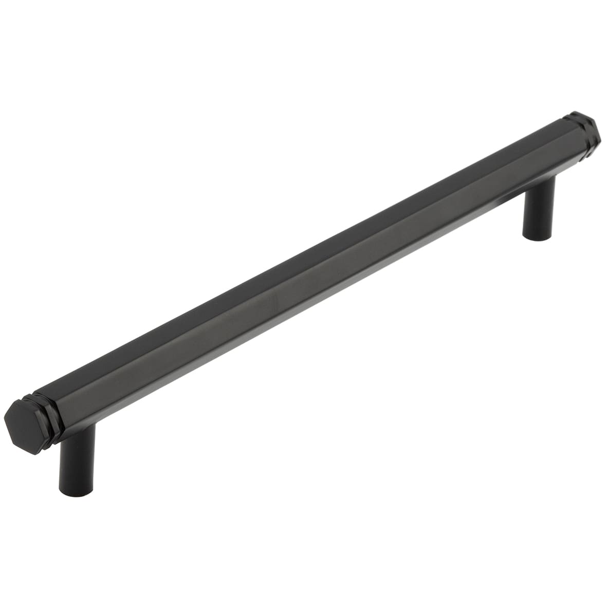 Nile 15mm Hex T-Bar Cabinet Pull Handle - 224mm c/c - Black