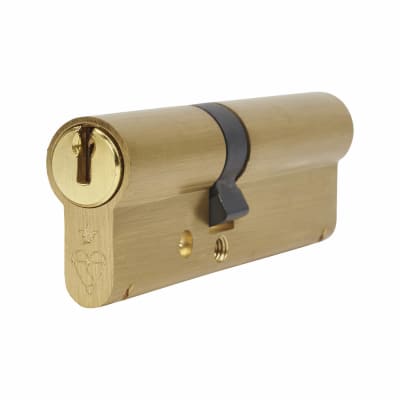 1 Star 6 Pin Kitemarked 95mm Euro Double Cylinder - 40 + 55mm - Polished Brass - Keyed to Differ