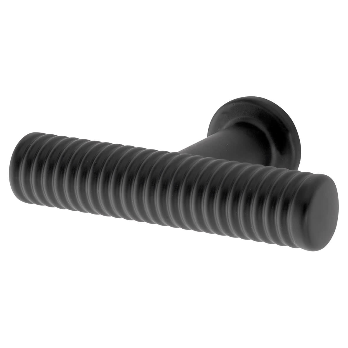 Crewe 10mm Reeded T-Bar Cabinet Knob - 50 x 33mm - Matt Black