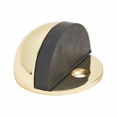 Half Moon Floor Door Stop - 25 x 45mm - Polished Brass