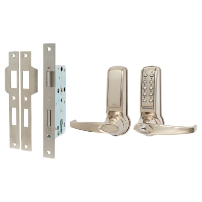 Digital Code Operated Lock and Euro Lock with Key Override - Stainless Steel