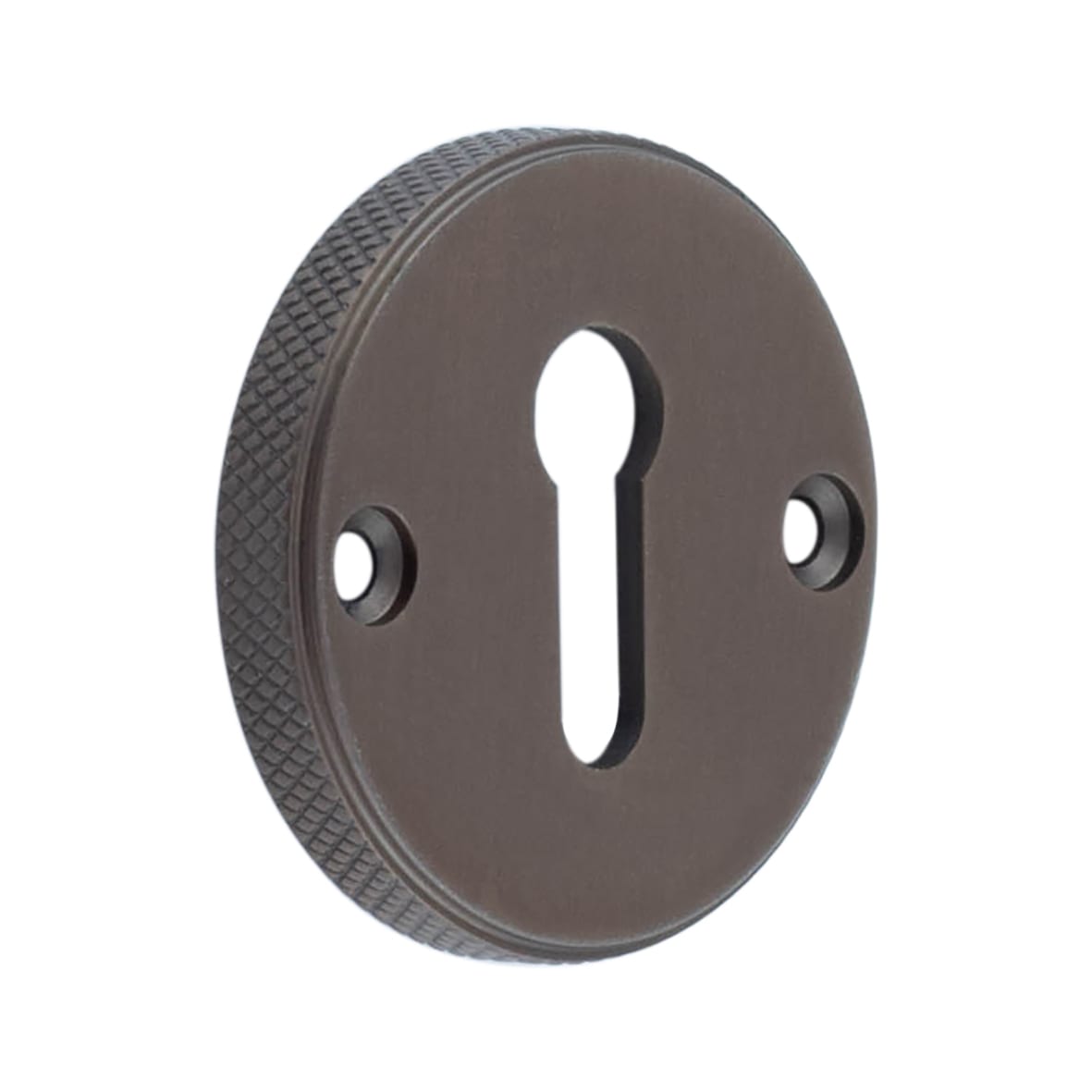 Westbourne Knurled Escutcheon - 40mm Diameter - Keyhole - Dark Bronze