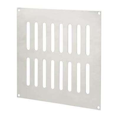 Plain Slotted Vent - 242 x 242mm - 13500mm² Free Air Flow - Polished Stainless Steel