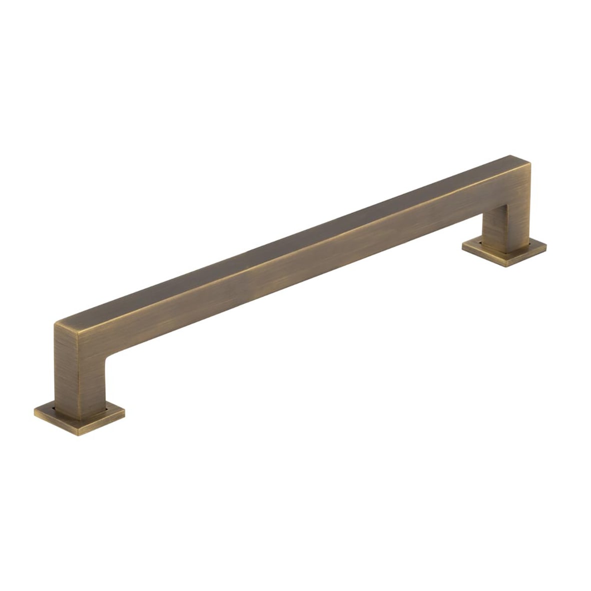 Trafalgar 25mm Square D-Bar Cabinet Pull Handle - 224mm c/c - Antique Brass