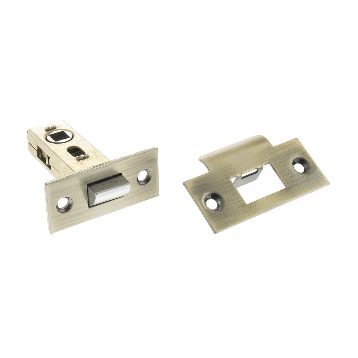 Tubular Latch - 63mm Case - 45mm Backset - Square - Antique Brass