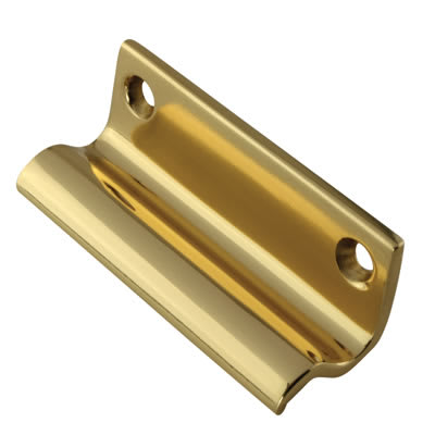 Five Finger Sash Window Finger Lift - 63 x 23mm - Polished Brass