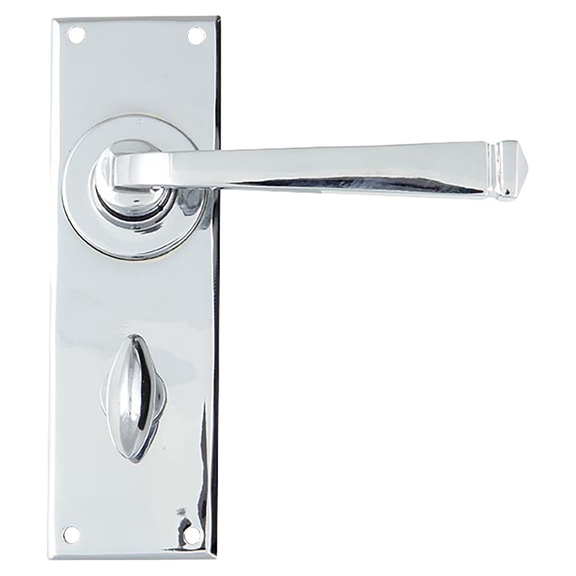 Polished Chrome Bathroom Door Handles - Avon Range - 152 x 48mm