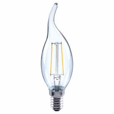LED Omni 2W SES-E14 LED Filament Flame Tip Candle Lamp - 2700K Warm White
