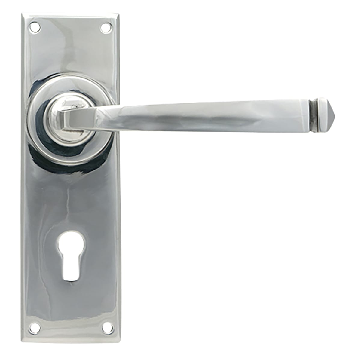 Polished Stainless Steel Keyhole Door Handles - Avon Range - 152 x 48mm