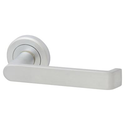 Brass Satin Chrome Door Handles on Round Rose - Concept Range