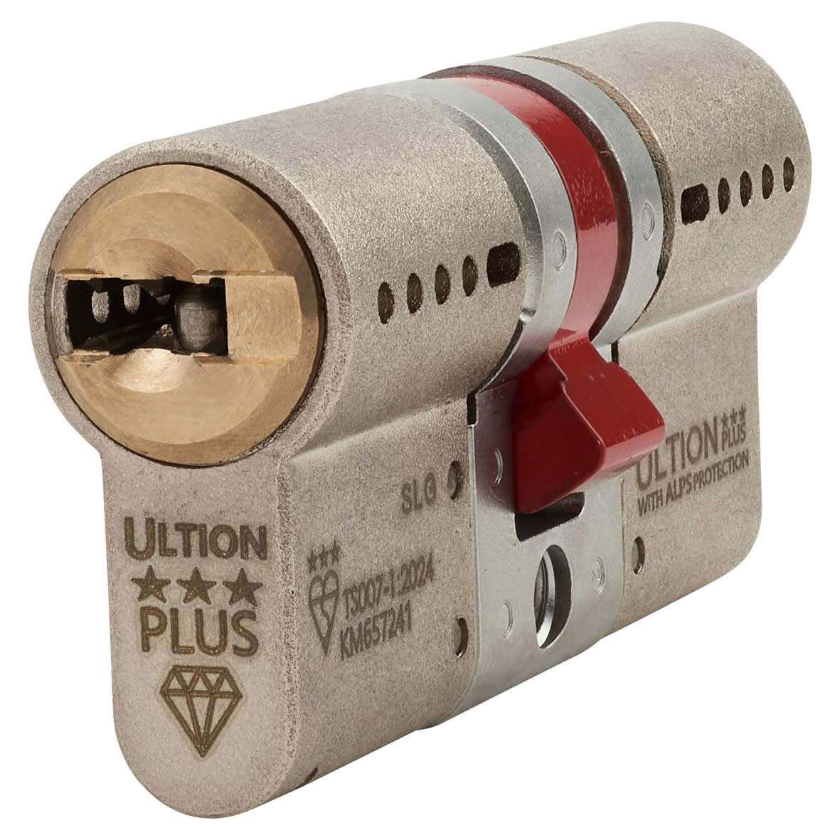 ALPS 3 Star PLUS Euro Double Cylinder - 30mm + 30mm - Satin Nickel/Brass - Keyed to Differ