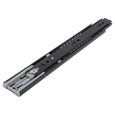 45.5mm Ball Bearing Soft Close Drawer Runner - Full Extension - 350mm Length - 25kg - Black