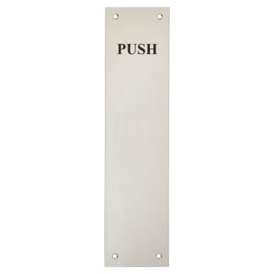 Stainless Steel Finger Plate - Push - 300 x 75 x 1.2mm - Polished