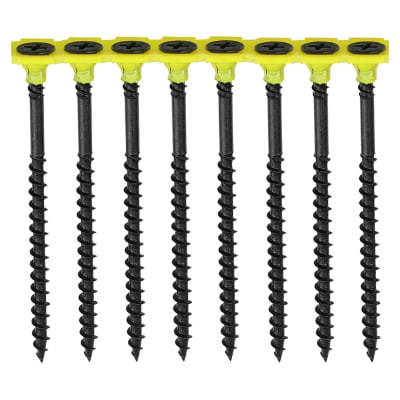 Collated Coarse Thread Drywall Screws - 3.5 x 38mm - Black Phosphate - Pack of 1000