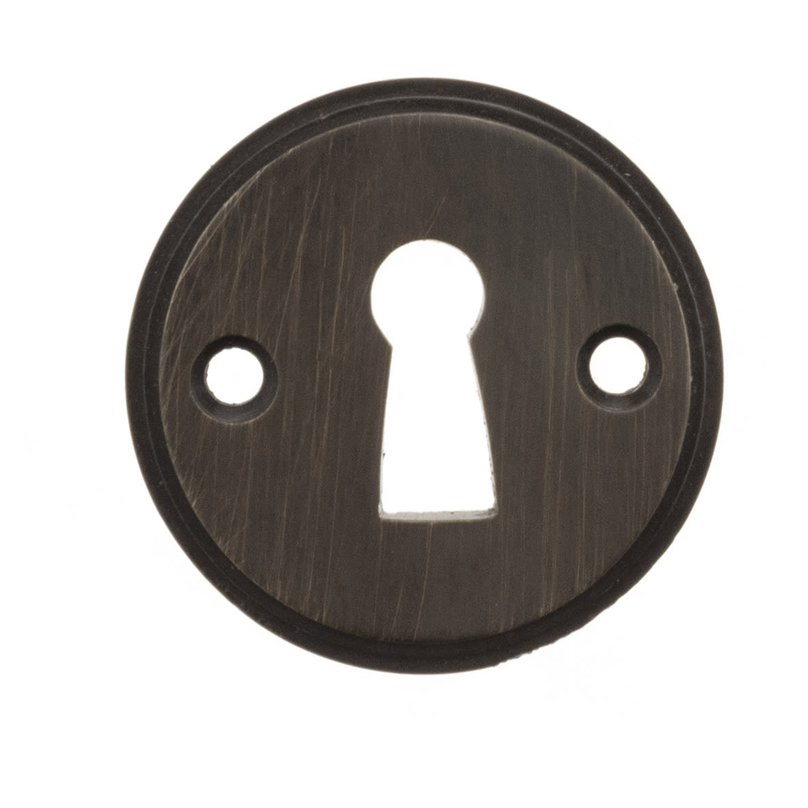 Millhouse Brass Escutcheon - 42mm Diameter - Keyhole - Urban Dark Bronze - Pair