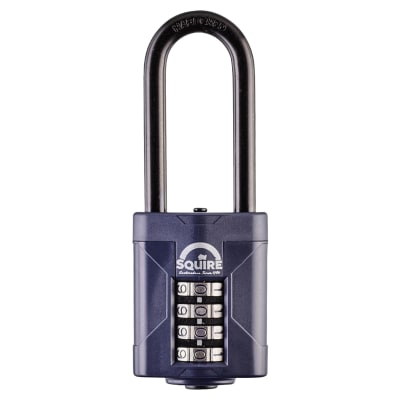 Combination All Weather Extra Long Shackle Padlock - 50mm Body - 22 x 63mm Shackle - Blue