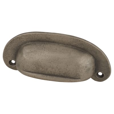 FingerTip Design Oval Cabinet Cup Handle - 87mm Centres - Pewter Effect