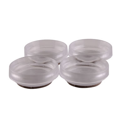 Furniture Castor Cups - 65 x 23mm - Clear - Pack of 4