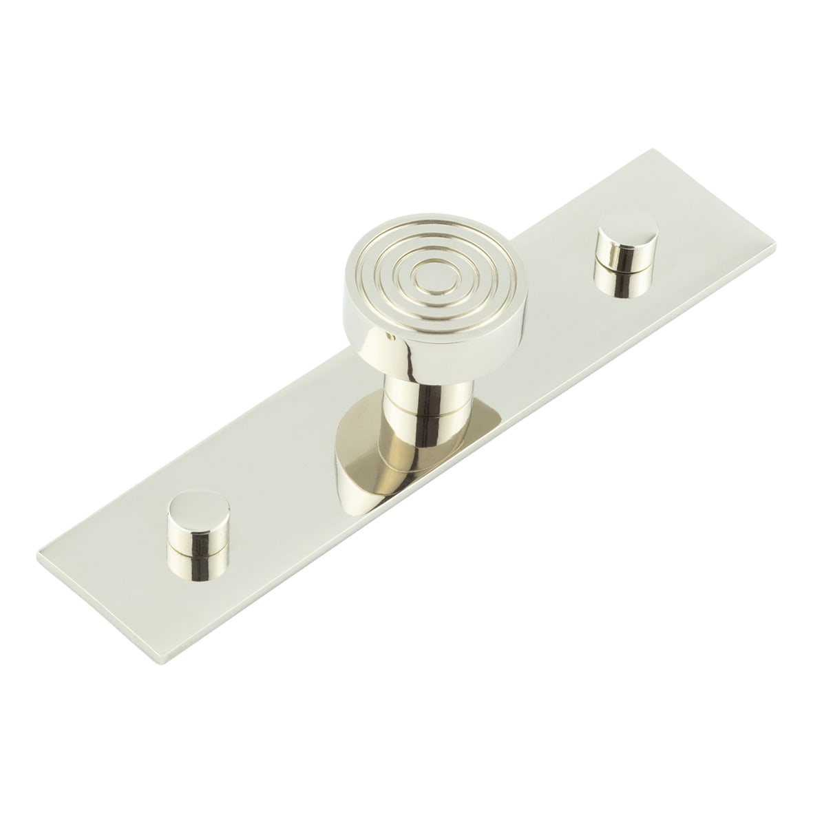 Murray Round Cabinet Knob on Plain Backplate - 30mm Diameter - Polished Nickel