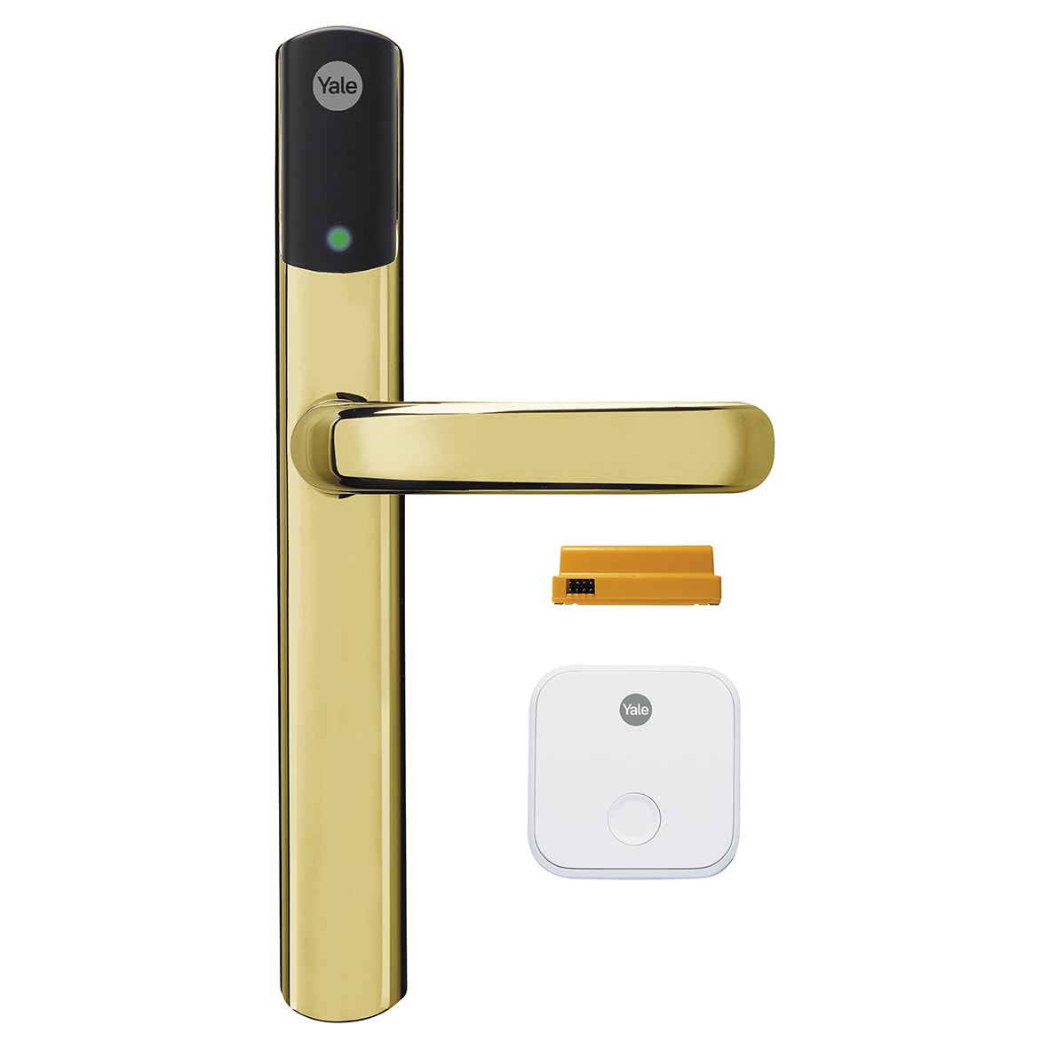 Polished Brass Conexis L2 Electronic Multipoint Smart Lock Door Handles - SD-L2000-PB