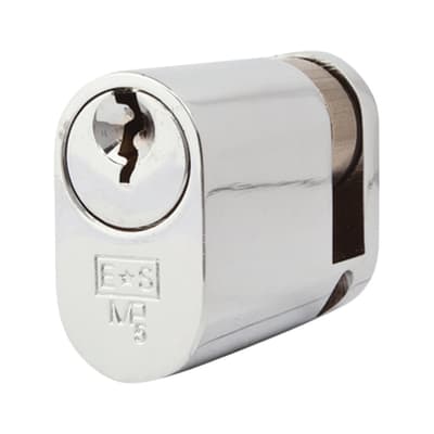 5 Pin 45mm Oval Single Cylinder - 35 + 10mm - Polished Chrome - Keyed Alike