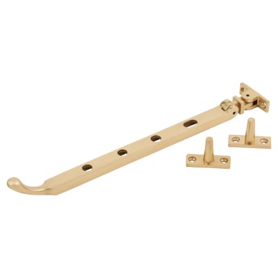 Bulb End Casement Window Stay - 10"/250mm Length - Polished Brass