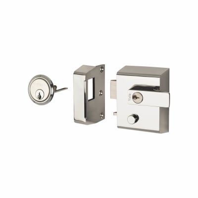 P2 Double Locking Nightlatch - 40mm Backset - Polished Chrome Case/Cylinder