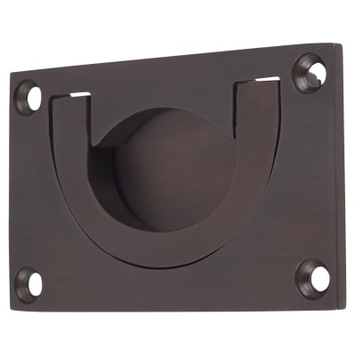 Flush Chest Drawer Cabinet Pull Handle - 75 x 45mm - Antique Bronze