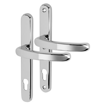 Bright Chrome uPVC Multipoint Door Handles - 92mm c/c - Kensington Range