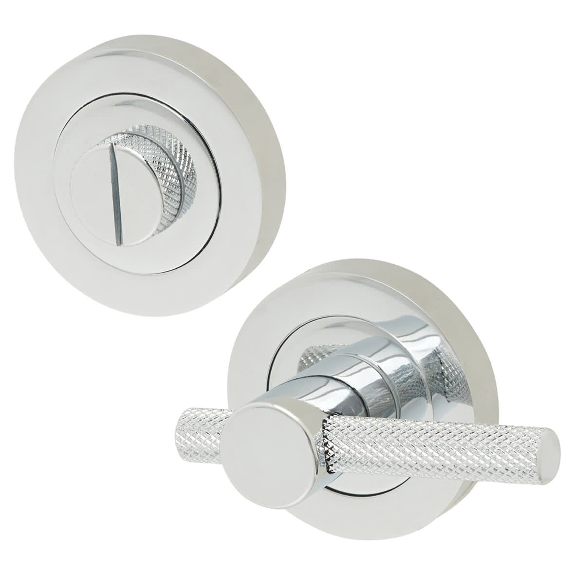 Knurled Easy Bathroom Turn & Release - 50mm Diameter - Polished Chrome