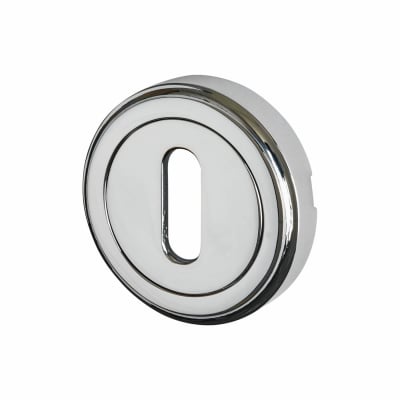 Marcus Escutcheon - 48mm Diameter - Keyhole - Polished Chrome