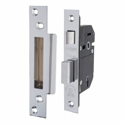 Heavy Duty:2007 Bolt Through 5 Lever Sashlock - 68mm Case - 45mm Backset - Pol Stainless